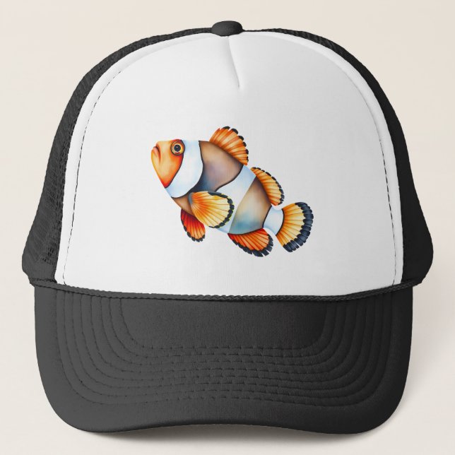 clownfish with orange stripes trucker hat (Front)