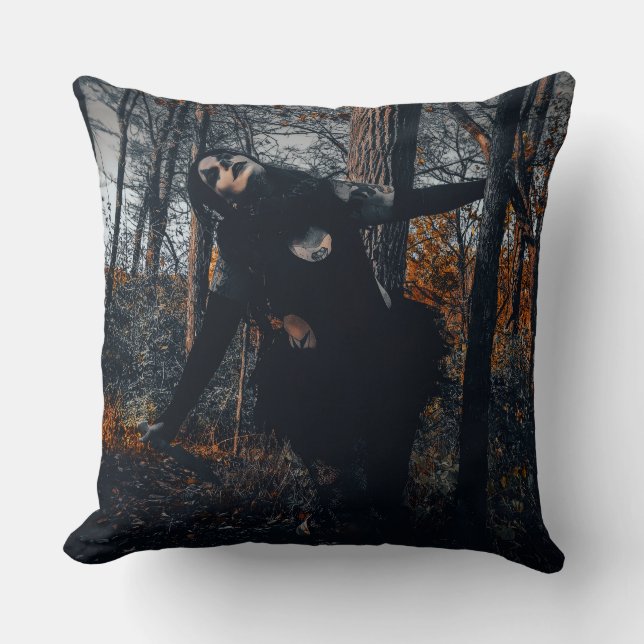 Clownin' Around In Da Woods Throw Pillow (Front)