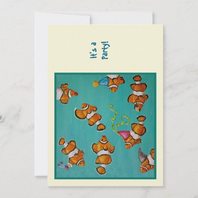 Clowning Fish Birthday invitation to customize (Front)