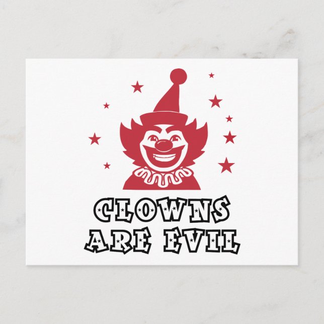 Clowns Are Evil Postcard (Front)