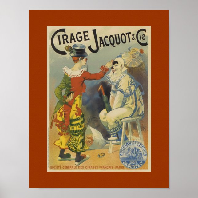 Clowns Cirage Jacquot Vintage Art Poster (Front)
