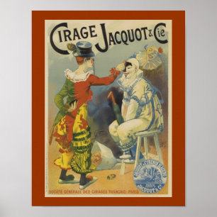 Clowns Cirage Jacquot Vintage Art Poster