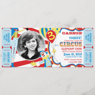 Clowns de cirque Invitation d'anniversaire