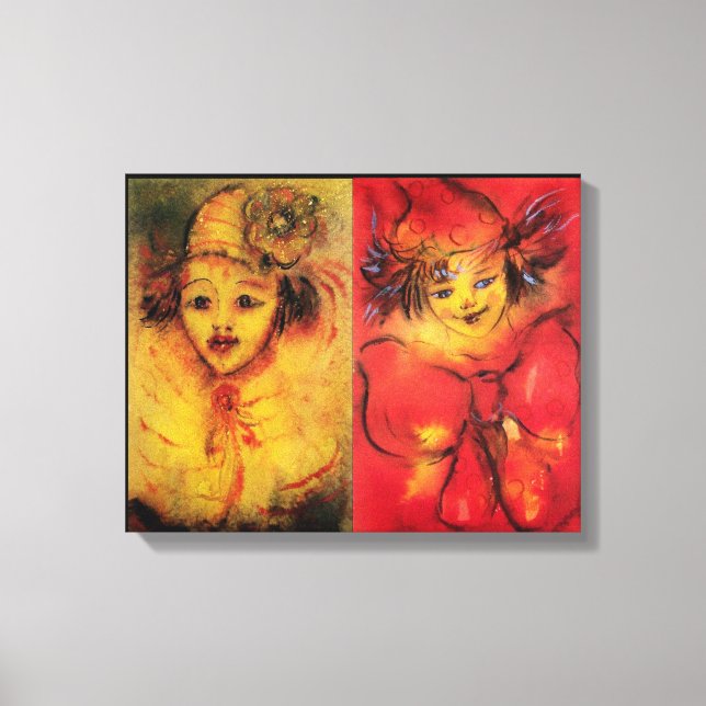 CLOWNS IN YELLOW AND RED CANVAS PRINT (Front)