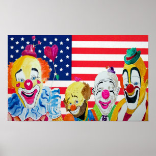 Clowns Love America Print