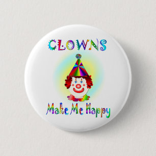 Clowns Make Me Happy 2 Inch Round Button
