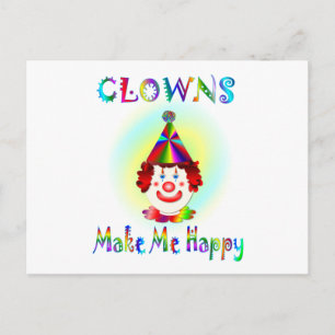 Clowns Make Me Happy Postcard