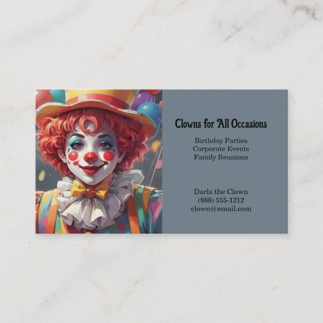 Clowns pour les fêtes d'anniversaire Cartes de vis (Devant)