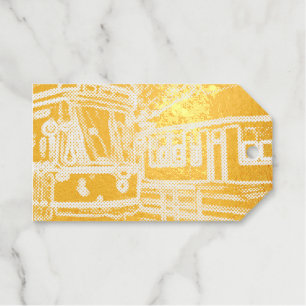 CLRV Neon at stn Foil Luggage Style Gift Tag