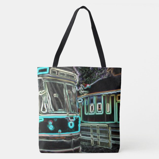 CLRV Neon at stn Large Shoulder Tote Bag (Front)