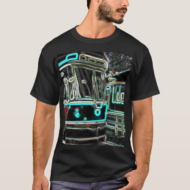 CLRV Neon at stn Men's Basic Dark T-Shirt (Front)