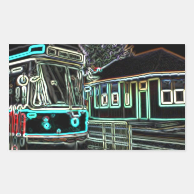 CLRV Neon at stn Set of 4 Rectangle Stickers (Front)