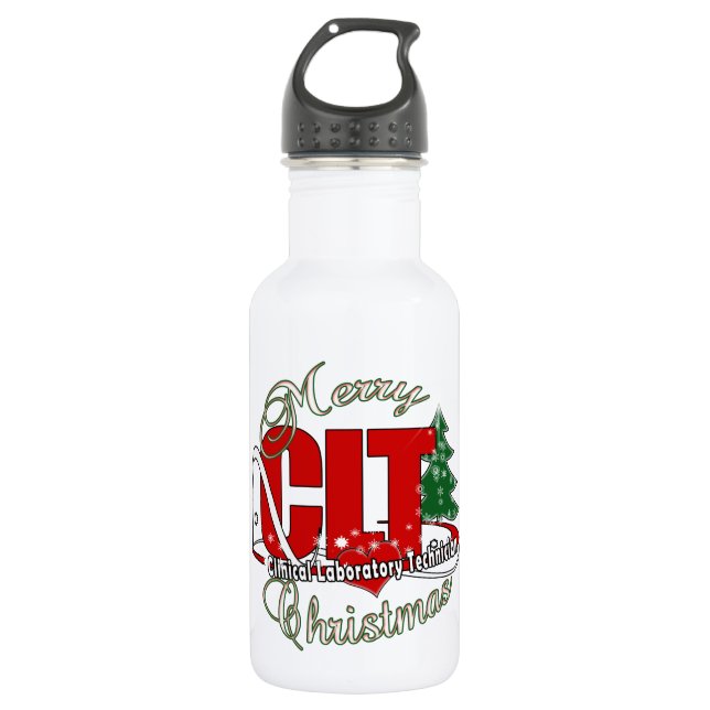 CLT CHRISTMAS Clinical Laboratory Technician 532 Ml Water Bottle (Front)