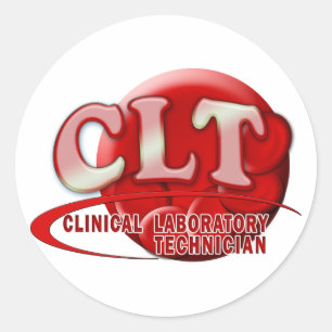 CLT CLINICAL LABORATORY TECHNICIAN SWOOSH LOGO CLASSIC ROUND STICKER
