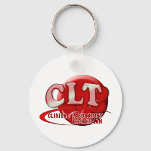 CLT CLINICAL LABORATORY TECHNICIAN SWOOSH LOGO KEYCHAIN