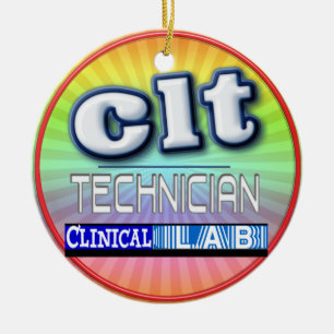CLT LOGO - CLINICAL LABORATORY TECHNICIAN CERAMIC ORNAMENT