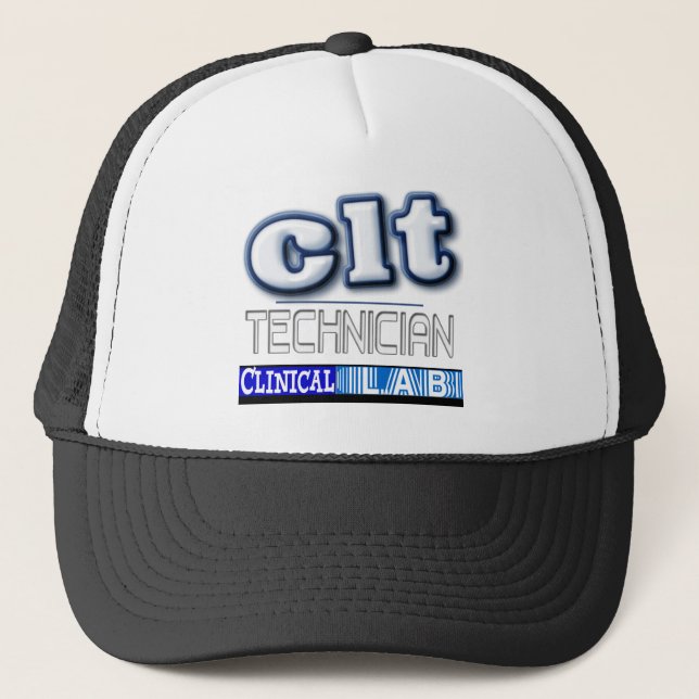 CLT LOGO - CLINICAL LABORATORY  TECHNICIAN TRUCKER HAT (Front)