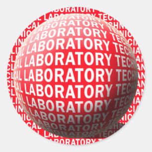 CLT SPHERE BLOOD DROP CLINICAL LABORATORY TECH CLASSIC ROUND STICKER