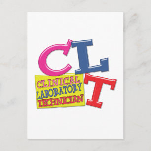 CLT WHIMSICAL LETTERS CLINICAL LABORATORY TECH POSTCARD