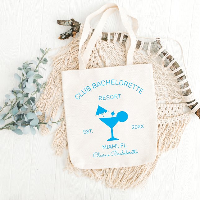 Club Bachelorette Martini Beach Wedding Welcome Tote Bag (Creator Uploaded)