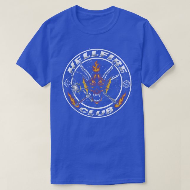 Club Badge Scythe Halloween Skull Skeleton Devil T T-Shirt (Design Front)