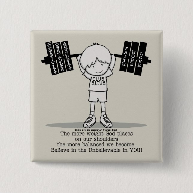 Club BITUB- More Balanced 2 Inch Square Button (Front)