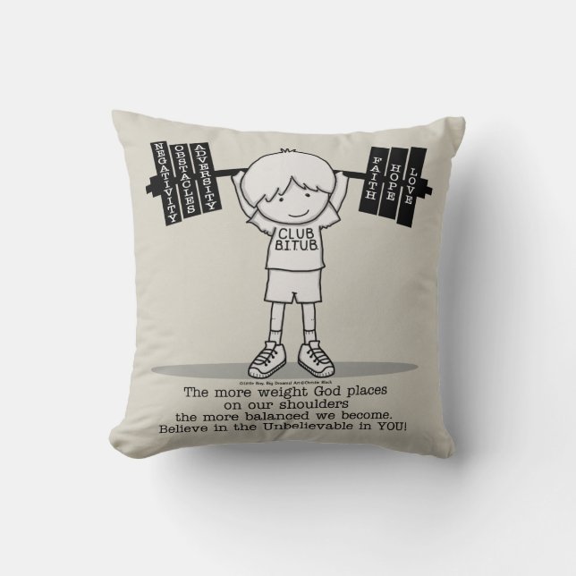 Club BITUB- More Balanced Throw Pillow (Front)