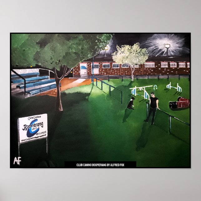 Club Canino Boomerang Painting by Alfred Fox Poster (Front)