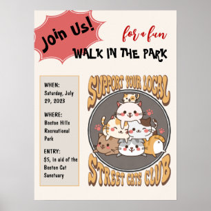 Club de chats de rue affiche personnalisée