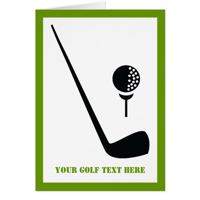 Club de golf et carte de voeux à bille verticale (Devant)