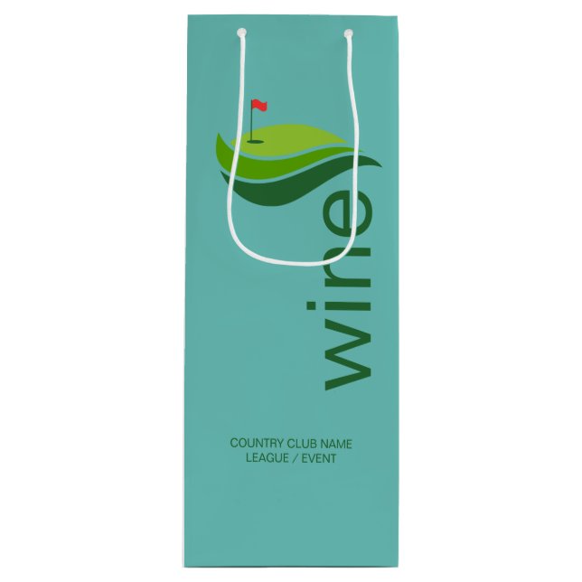 Club de golf / Événement fête Vin Sac cadeau (Devant)