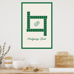 Club de Mahjong Minimaliste Art Mural