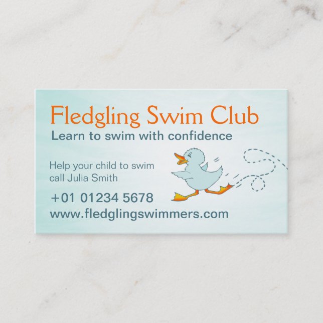 Club de natation professeurs de natation carte de  (Devant)