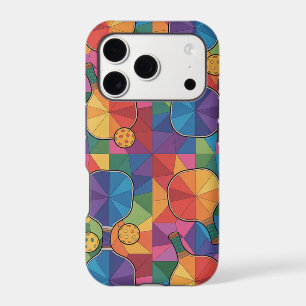 Club de pickleball motif de palette arc-en-ciel