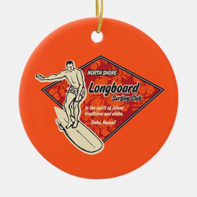 Club Diamond Surfer Ornament (Front)