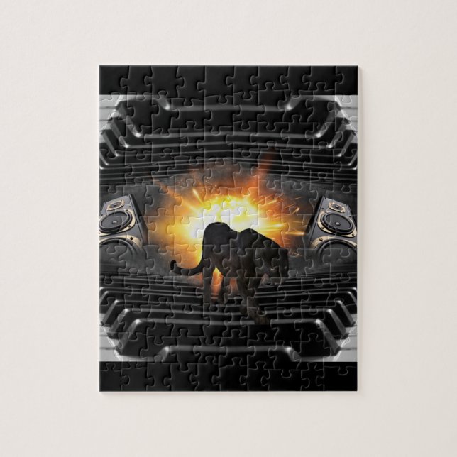 club disco DJ keyboard Black panther Deejay Jigsaw Puzzle (Vertical)