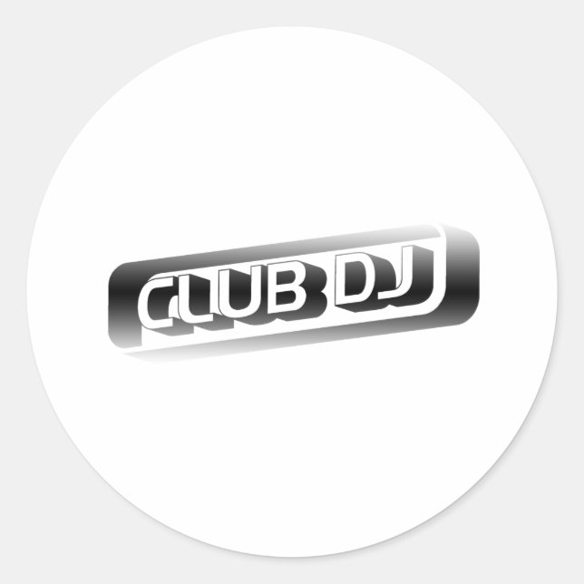 Club DJ Classic Round Sticker (Front)