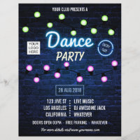 Club DJ Dance Music Party add logo invitation