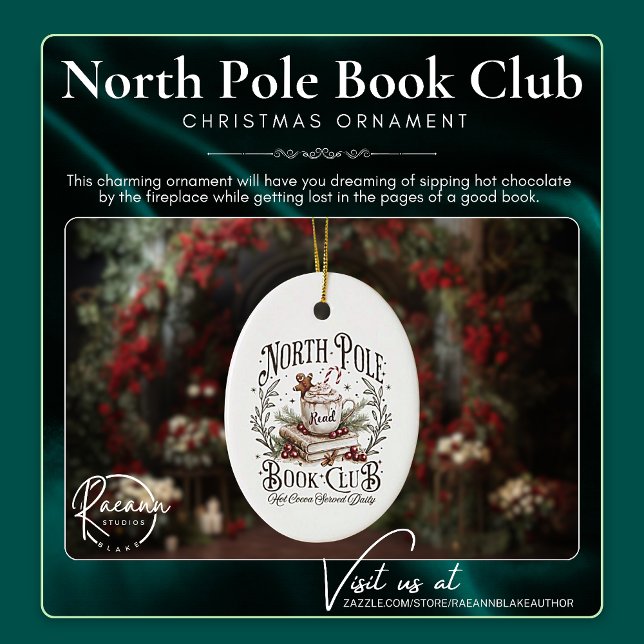 Club du livre du Pôle Nord - Ornement de Noël oval (Créateur téléchargé)