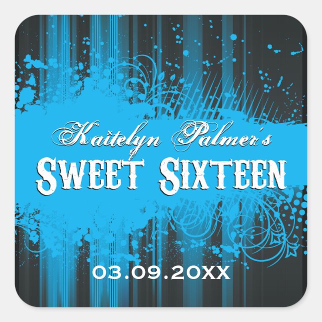 Club Flyer Look Sweet 16 Sticker (Front)