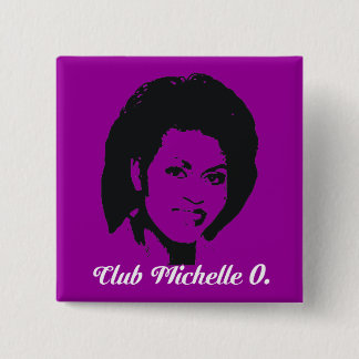 Club Michelle O Button, in amethyst. 2 Inch Square Button