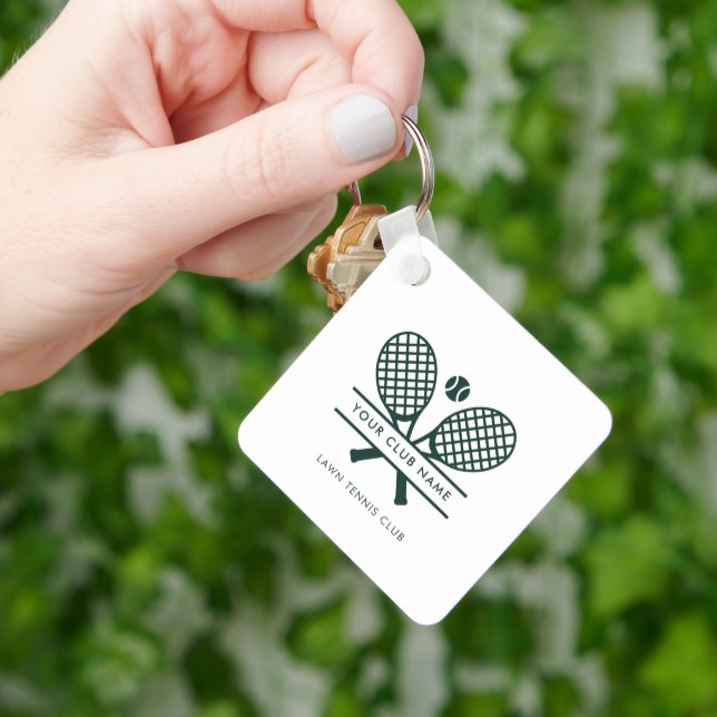 Club Name Tennis Team Green Any Colour Custom Keychain (Hand)