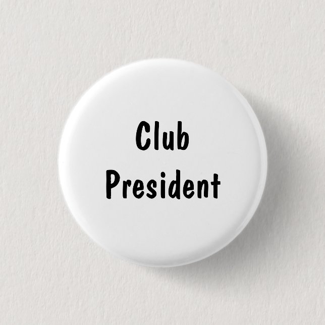 Club President 1 Inch Round Button (Front)