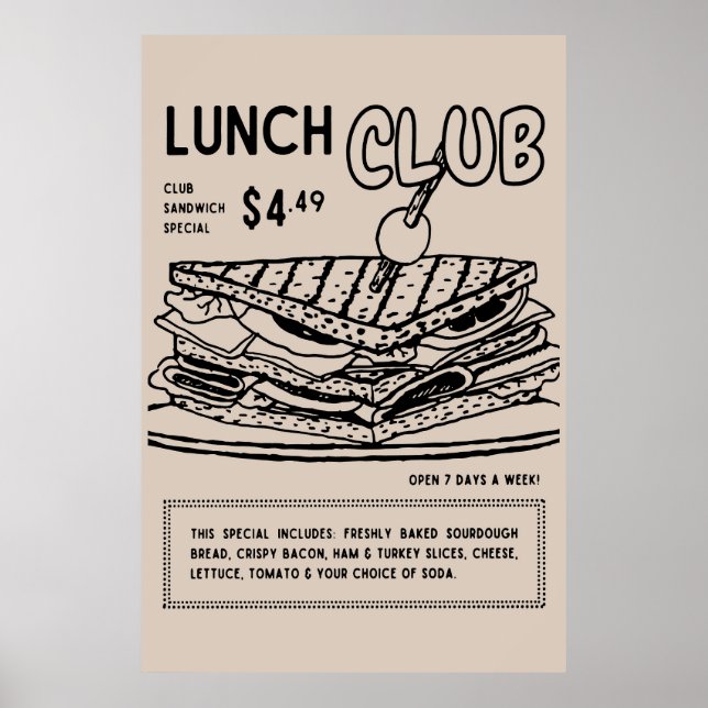 Club Sandwich Wall Poster (Front)