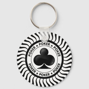 Club Suit Poker Chip Keychain