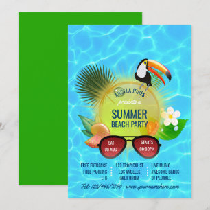 Club Summer Beach Party invitation personnalisée