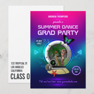 Club Summer Dance Musique Fête Ad Invitation