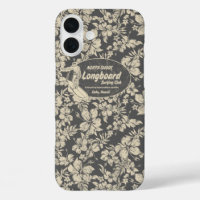 Club Surfing Longboard Hibiscus Hawaiian Grey