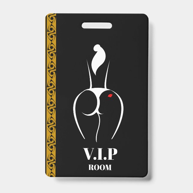 Club VIP Plastic Badge - Vertical (Front)
