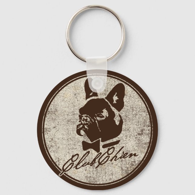 CLUBCHIEN Distress logo Keychain (Front)